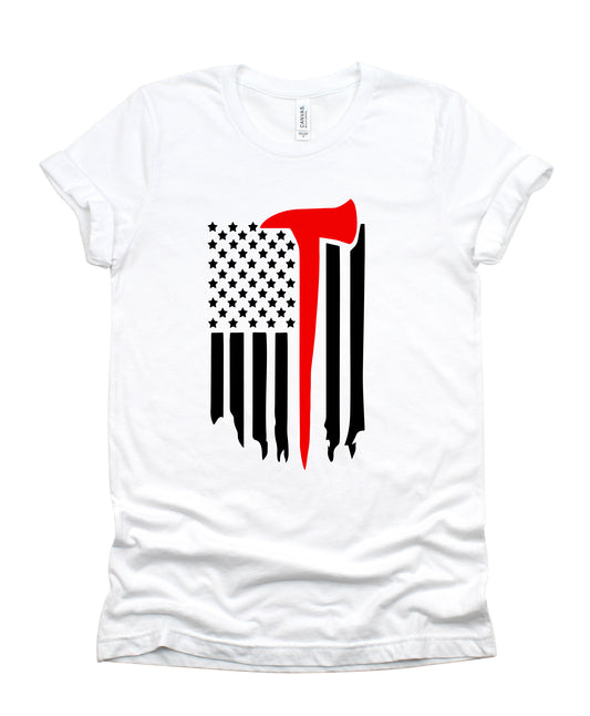 Fireman Flag Bella+Canvas Premium Graphic Tee