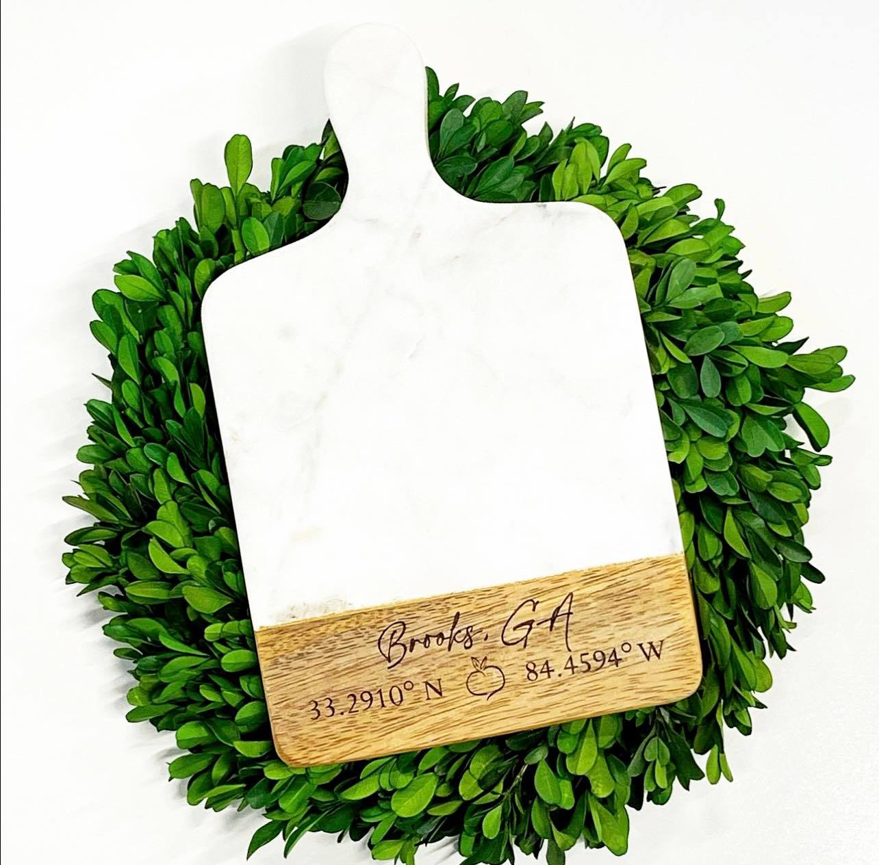 marble wood serving board brooks ga