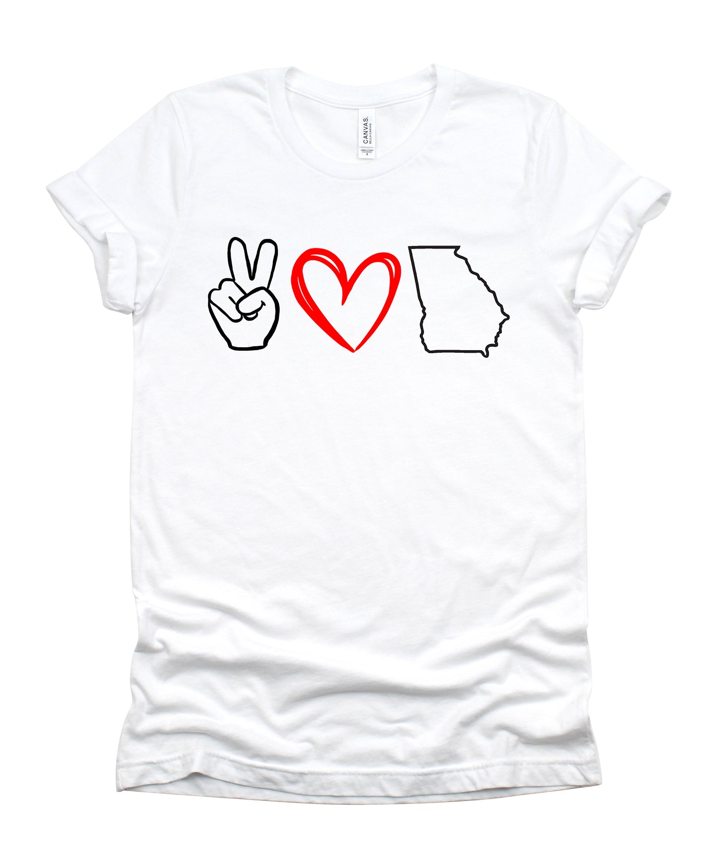 Peace Love Minnesota (or your state) Bella+Canvas Premium Graphic Tee