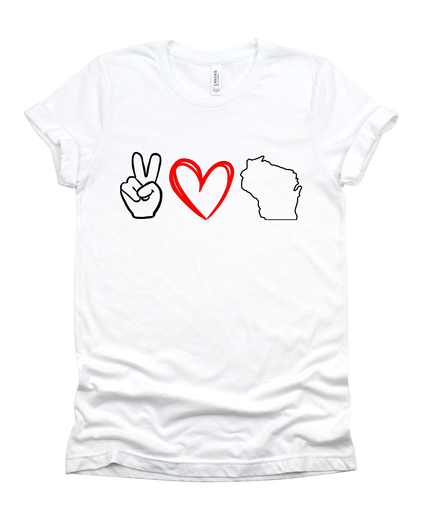 Peace Love Minnesota (or your state) Bella+Canvas Premium Graphic Tee