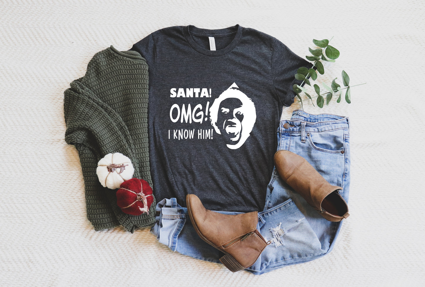 Santa! OMG! I know him! Christmas Collection Bella+Canvas Premium Graphic Tee