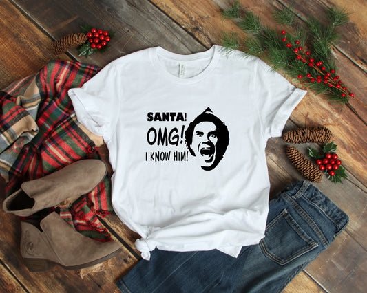 Santa! OMG! I know him! Christmas Collection Bella+Canvas Premium Graphic Tee