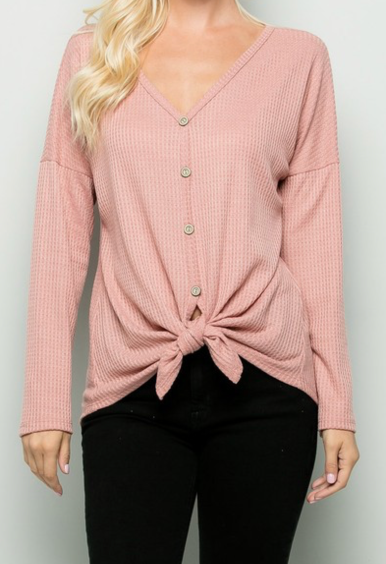 Jersey Knit Top -  Dusty Rose