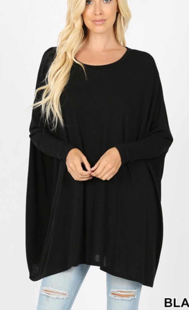 Black Oversized Poncho