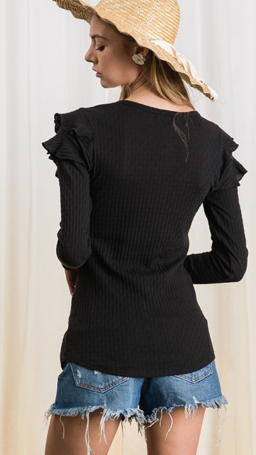 Taryn Ruffle Shoulder Top