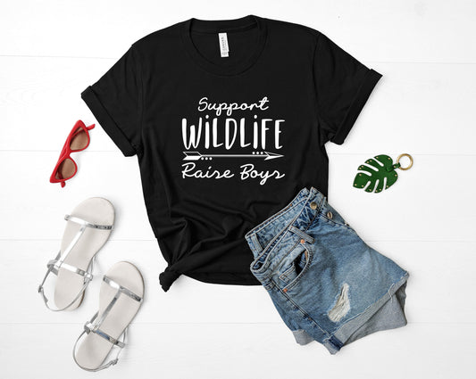 Support Wildlife Raise Boys Bella+Canvas Premium Graphic Tee