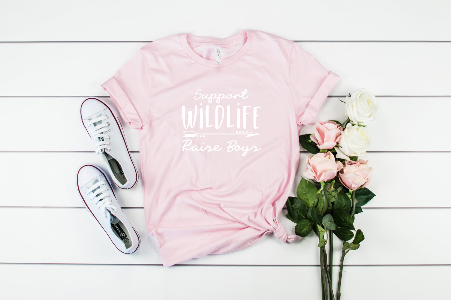 Support Wildlife Raise Boys Bella+Canvas Premium Graphic Tee