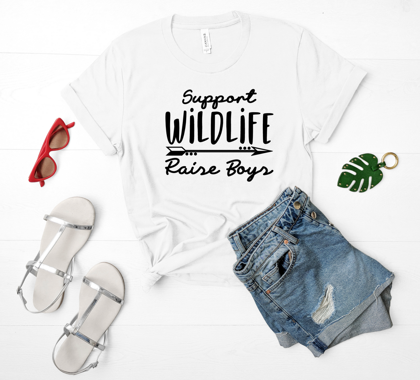 Support Wildlife Raise Boys Bella+Canvas Premium Graphic Tee