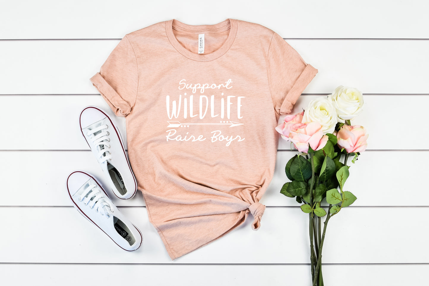 Support Wildlife Raise Boys Bella+Canvas Premium Graphic Tee