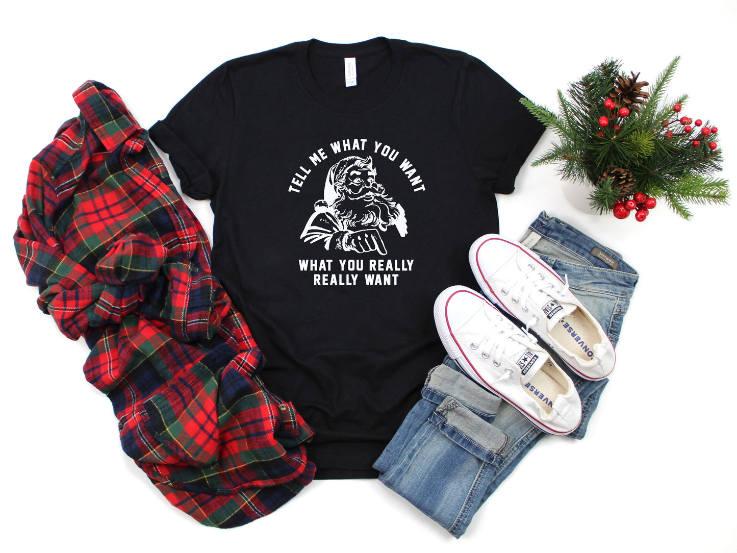 Tell Me What You Want Christmas Collection Bella+Canvas Premium Graphic Tee