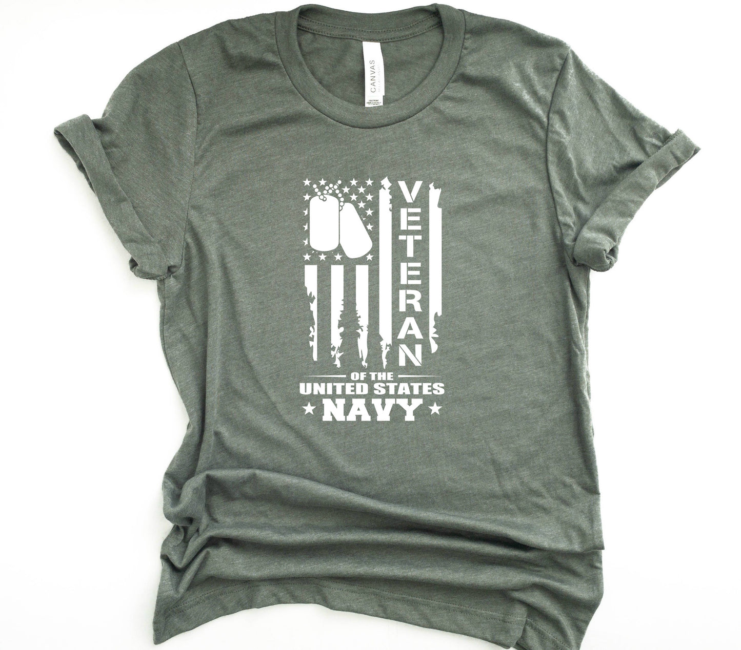 Veteran Navy Bella+Canvas Premium Graphic Tee