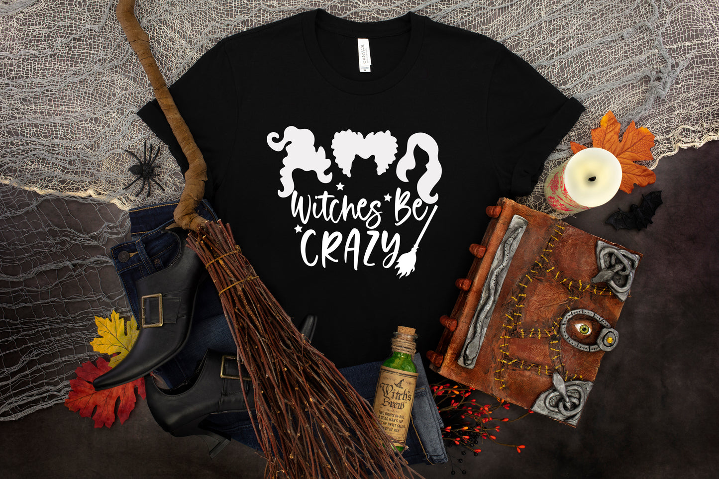 Witches Be Crazy Halloween Collection Bella+Canvas Premium Graphic Tee