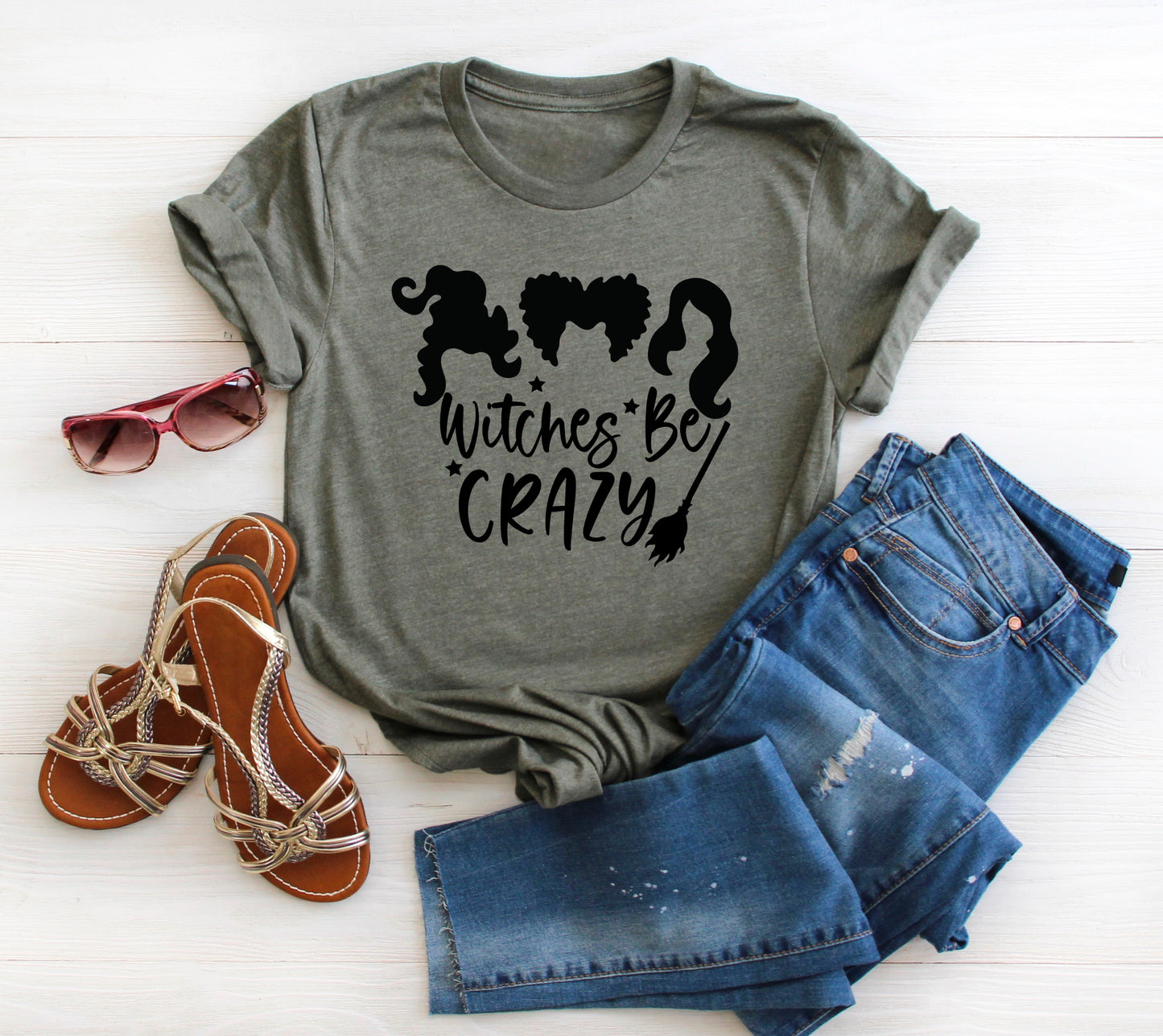Witches Be Crazy Halloween Collection Bella+Canvas Premium Graphic Tee