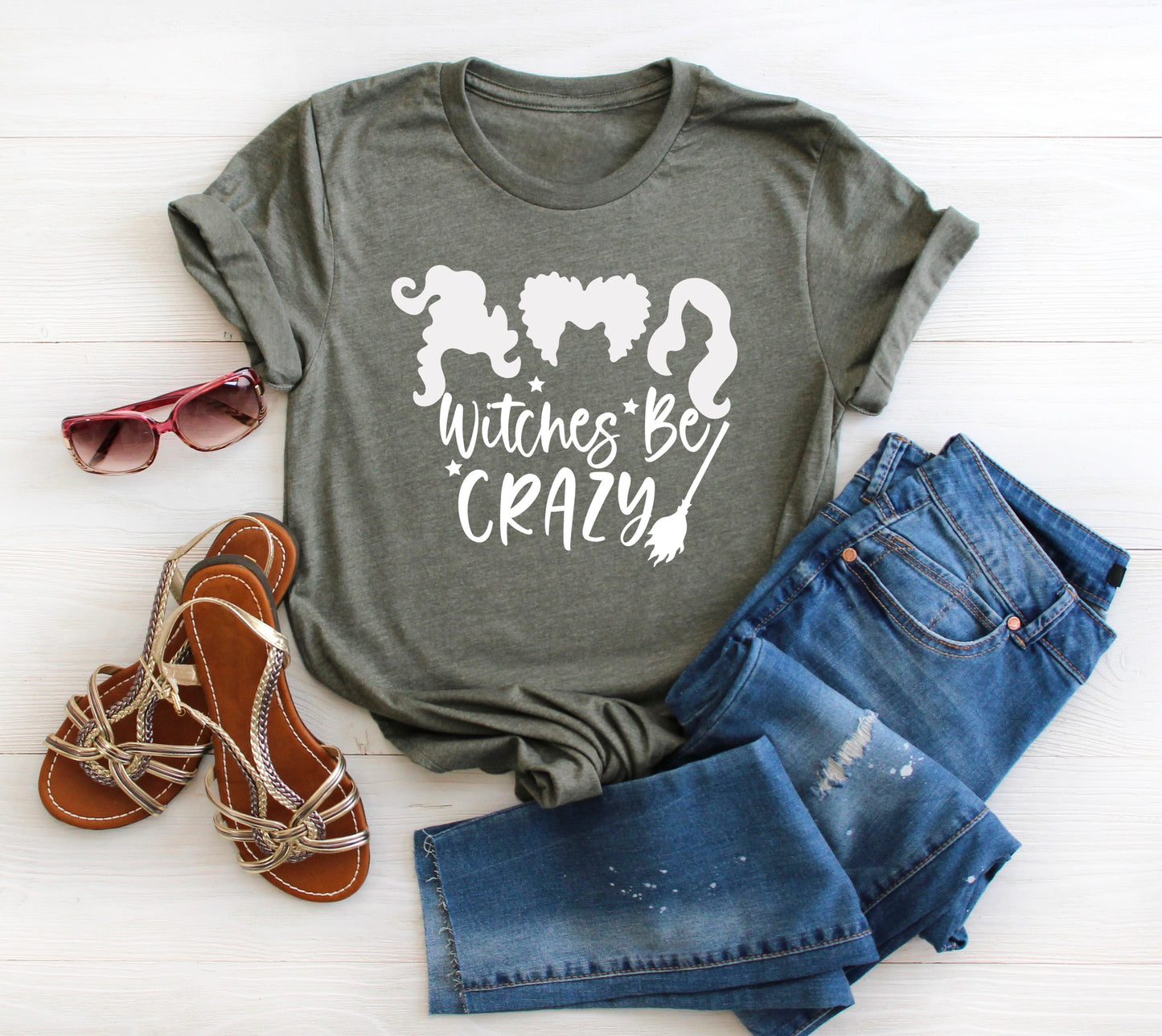 Witches Be Crazy Halloween Collection Bella+Canvas Premium Graphic Tee