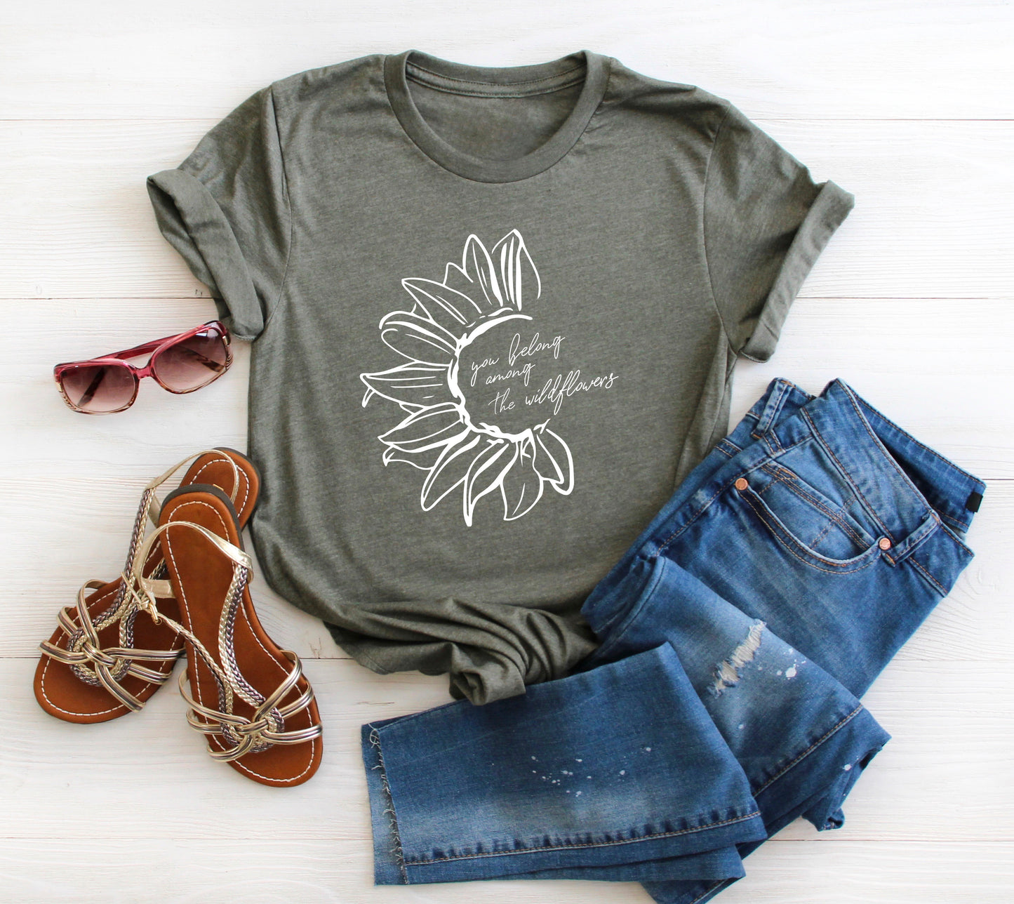 You Belong Among the Wildflowers Fall Collection Bella+Canvas Premium Graphic Tee