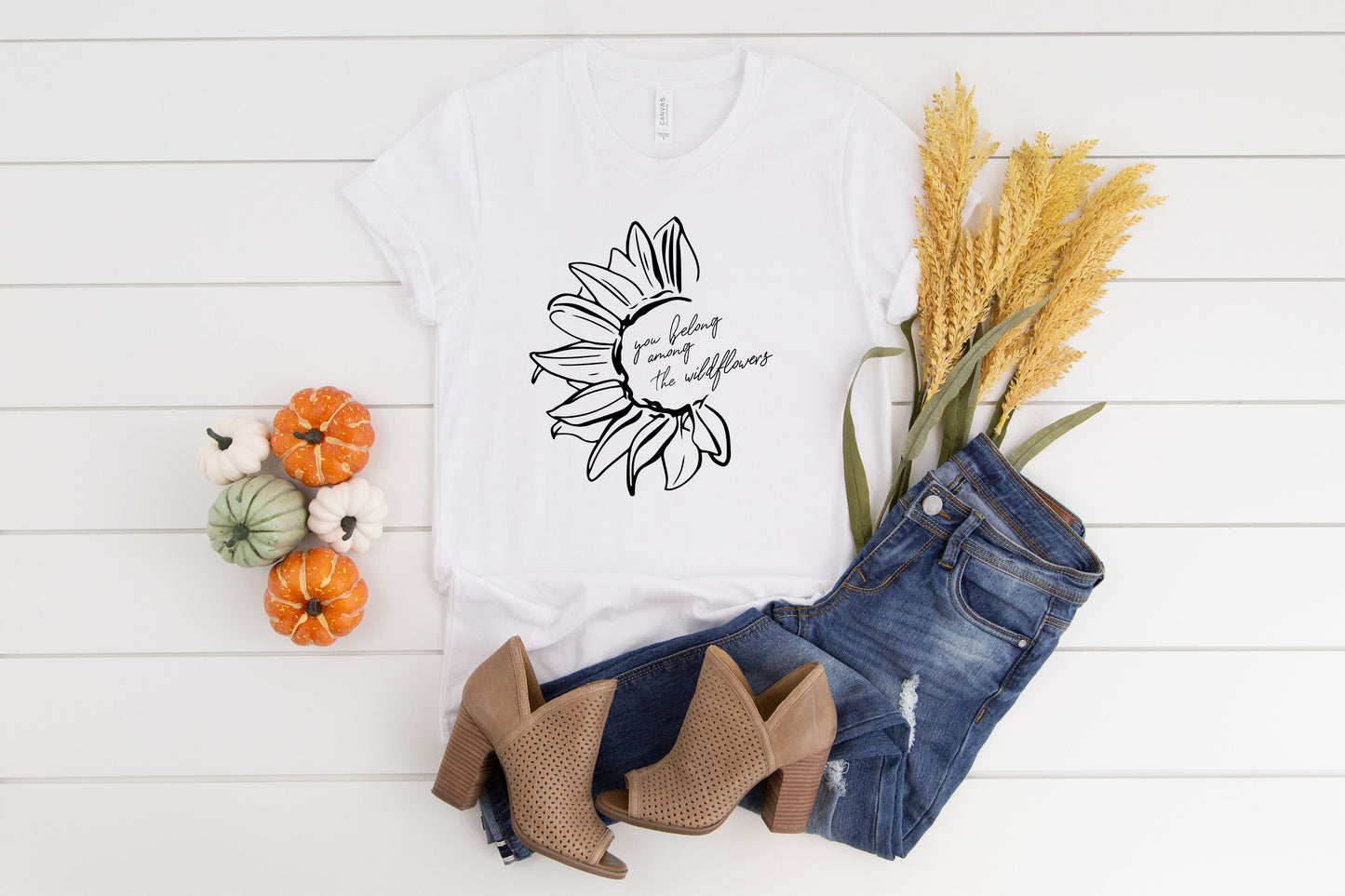 You Belong Among the Wildflowers Fall Collection Bella+Canvas Premium Graphic Tee