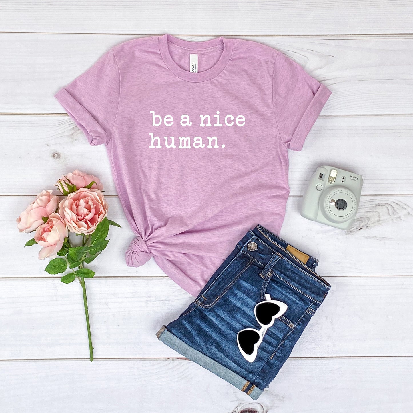 be a nice human. Bella+Canvas Premium Graphic Tee