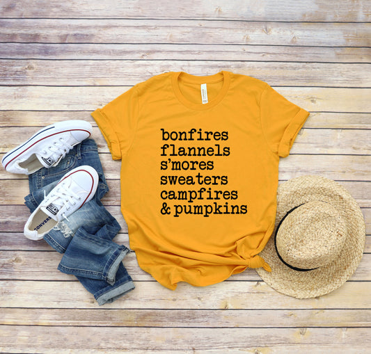 All the Fall Things Fall Collection Bella+Canvas Premium Graphic Tee