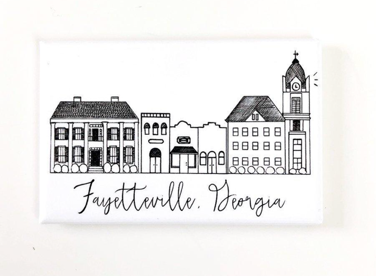 Fayetteville, GA Pen and Ink Magnet by Natalie Kilgore